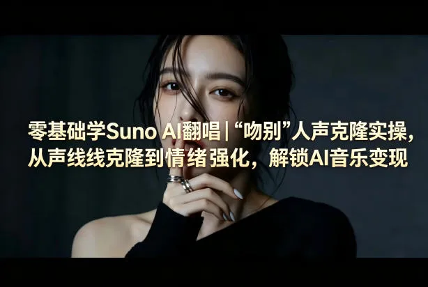零基础学Suno AI翻唱｜《吻别》人声克隆实操，解锁AI音乐变现-资源分享