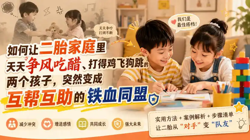 付费文章：如何让二胎家庭里天天争风吃醋、打得鸡飞狗跳的两个孩子，突然变成互帮互助的铁血同盟？-资源分享