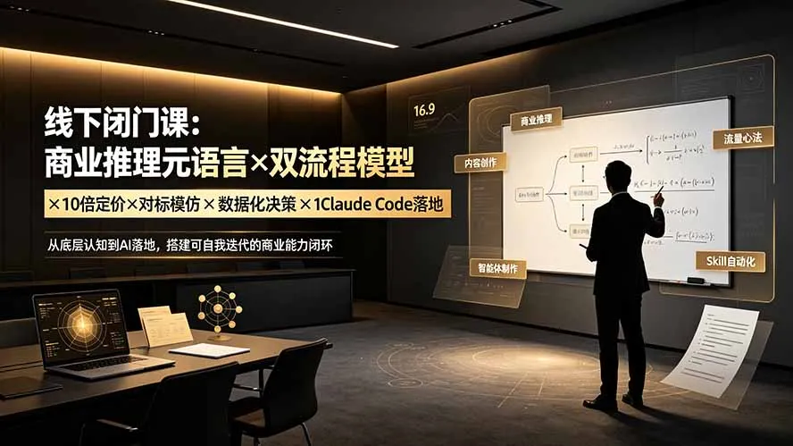 线下闭门课：商业推理元语言×双流程模型×10倍定价×对标模仿×数据化决策×Claude Code落地，击穿认知盲区-资源分享