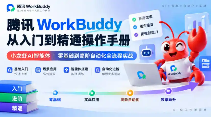 腾讯WorkBuddy从入门到精通操作手册｜小龙虾AI智能体，零基础到高阶自动化全流程实战【文档】-资源分享