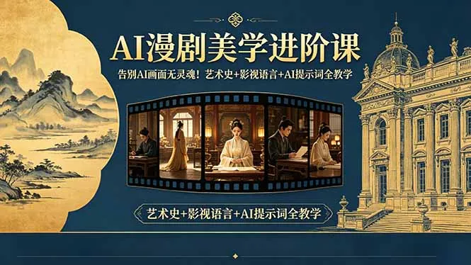 告别AI画面无灵魂！AI漫剧美学进阶课-更新，艺术史+影视语言+AI提示词全教学-资源分享