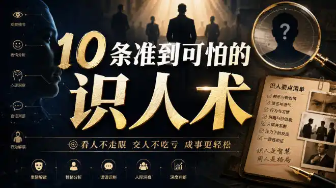 付费文章：10条准到可怕的识人术-资源分享