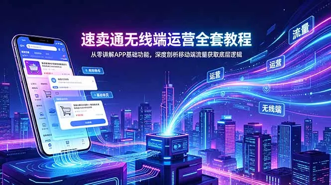 速卖通无线端运营全套教程，从零讲解APP基础功能，深度剖析移动端流量获取底层逻辑-资源分享
