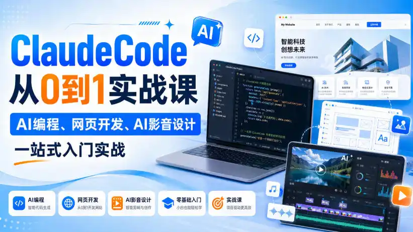 ClaudeCode从0到1实战课，AI编程、网页开发、AI影音设计一站式入门实战-资源分享