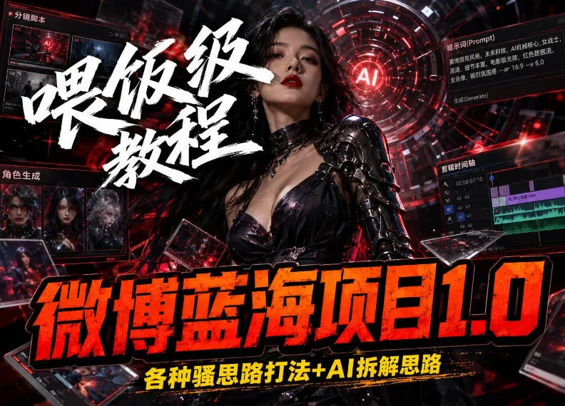 微博蓝海项目1.0_各种Sao操作整理+AI引流拆解，喂饭级教学-资源分享