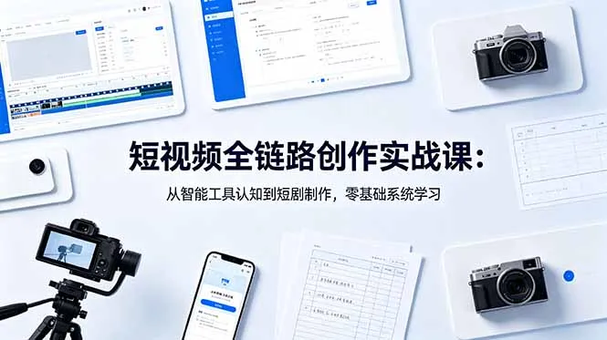 短视频全链路创作实战课：从智能工具认知到短剧制作，零基础系统学习-资源分享