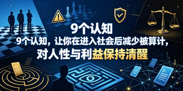 9个社会认知：避免被算计，保持人性清醒 - 轻创方舟-资源分享
