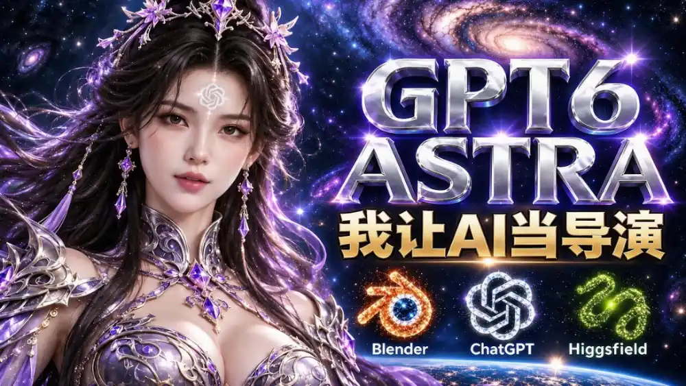 让GPT-6 Astra当导演！Higgsfield和Blender实战打造30秒玄幻精准运镜短片！-资源分享