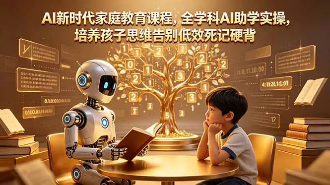 AI新时代家庭教育课程，全学科AI助学实操，培养孩子思维告别低效死记硬背-资源分享