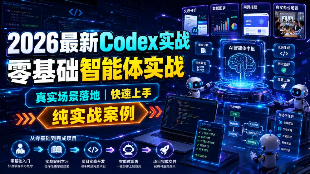 2026最新Codex实战零基础智能体实战，真实场景落地，快速上手，纯实战案例-资源分享