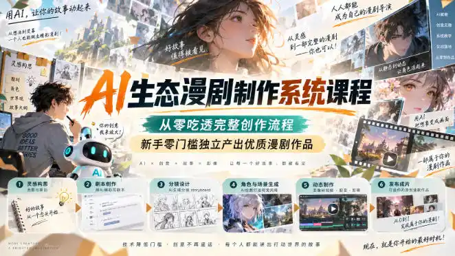 AI生态漫剧制作系统课程，从零吃透完整创作流程，新手零门槛独立产出优质漫剧作品-资源分享