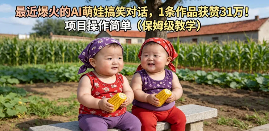 最近爆火的AI萌娃搞笑对话，1条作品获赞31W，项目操作简单(保姆级教学)-资源分享