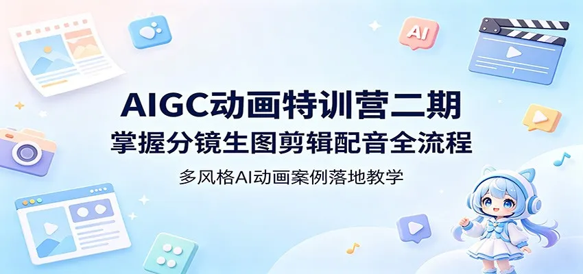 AIGC动画特训营二期：掌握分镜生图剪辑配音全流程，多风格AI动画案例落地教学-资源分享