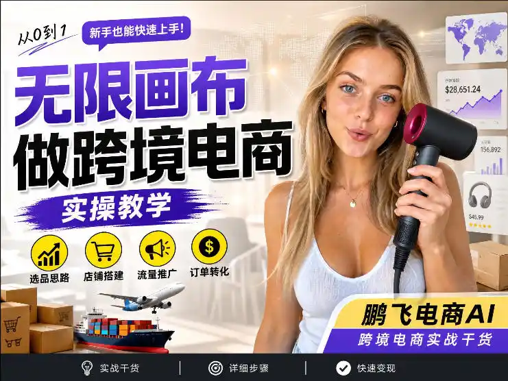 【跨境电商必备】AI无线画布制作商品宣传视频，四步搞定，无线画布工作流，操作简单好上手-资源分享