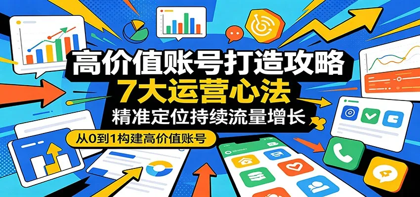 高价值账号打造攻略：7大运营心法，精准定位持续流量增长-资源分享