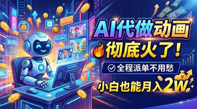 AI代做动画，彻底火了！全程派单不用愁，小白也能月入2W-资源分享