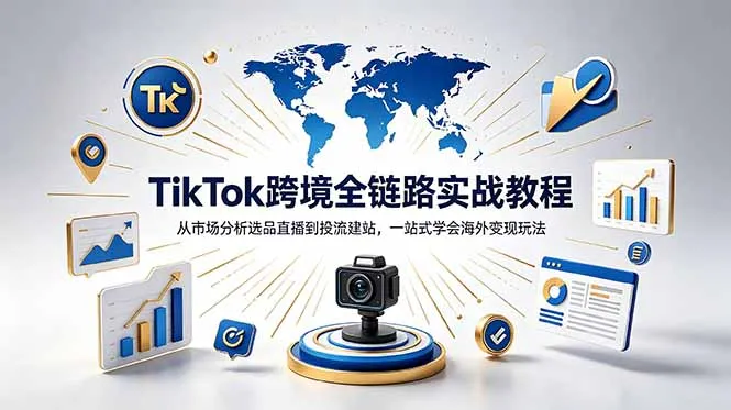 TikTok+独立站跨境基础全套教程，拆解平台盈利逻辑，新手从零跑通变现全流程-资源分享