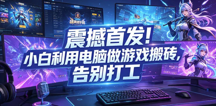 震撼首发！小白利用电脑做游戏搬砖，告别打工【揭秘】-资源分享