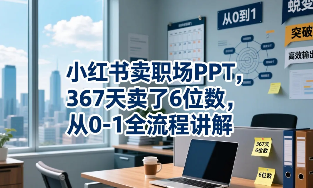 小红书卖职场PPT，367天卖了6位数，从0-1全流程讲解-资源分享