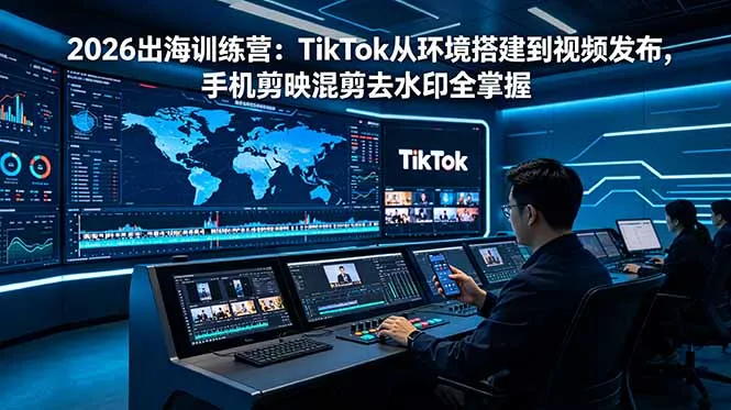 2026出海训练营：TikTok从环境搭建到视频发布，手机剪映混剪去水印全掌握-资源分享