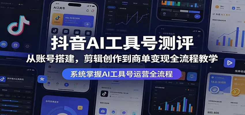 抖音AI工具号测评教学：从账号搭建到商单变现全流程 - 轻创方舟-资源分享