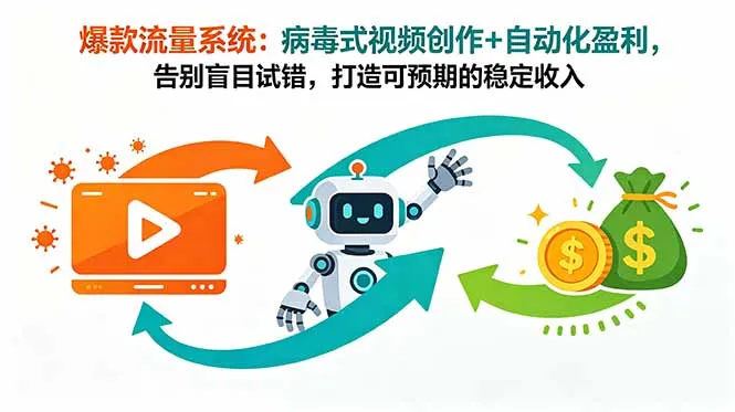 爆款流量系统：病毒式视频创作与自动化盈利 - 轻创方舟-资源分享