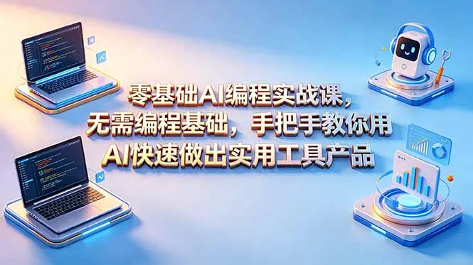 零基础AI编程实战课-更新，无需编程基础，手把手教你用AI快速做出实用工具产品-资源分享
