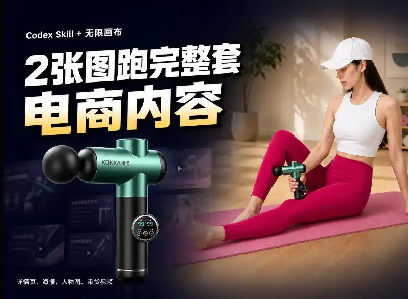Codex+Skill+无限画布：两张图跑出一整套电商内容-资源分享