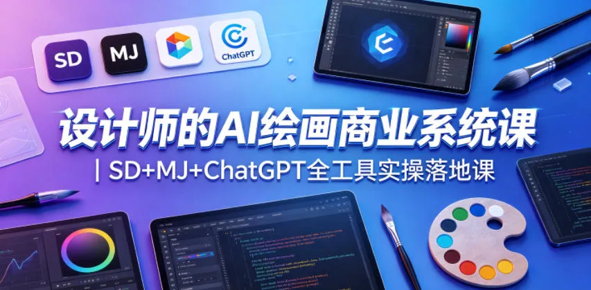 设计师的AI绘画商业系统课｜SD+MJ+ChatGPT全工具实操落地课-资源分享