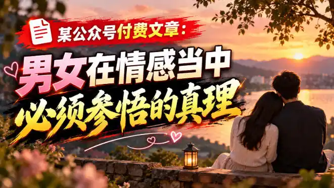 某公众号付费文章：男女在情感当中必须参悟的真理-资源分享