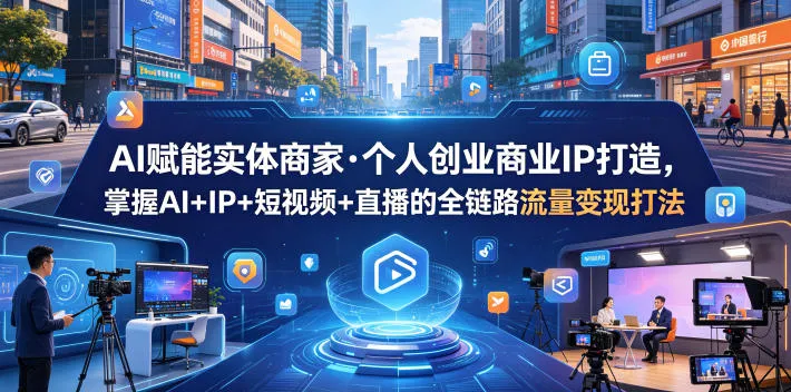 AI赋能实体商家·个人创业商业IP打造，掌握AI+IP+短视频+直播的全链路流量变现打法-资源分享