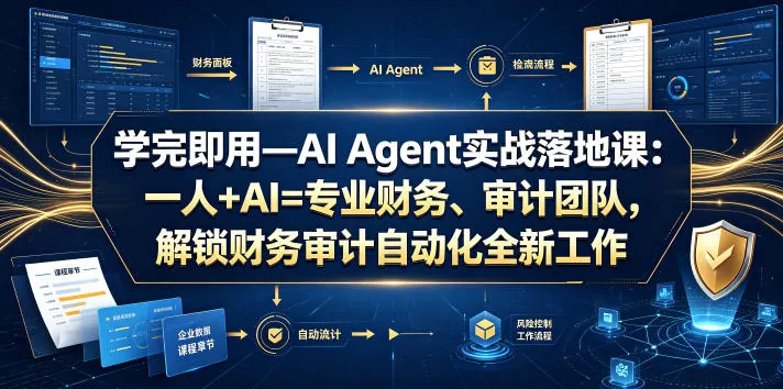 学完即用—AI Agent实战落地课:一人+AI=专业财务、审计团队,解锁财务审计自动化全新工作模式