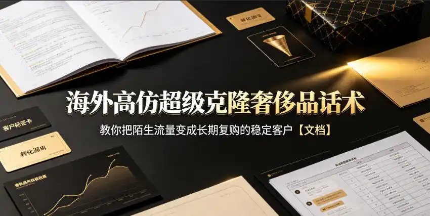 海外高仿超级克隆奢侈品话术，教你把陌生流量变成长期复购的稳定客户【文档】-资源分享