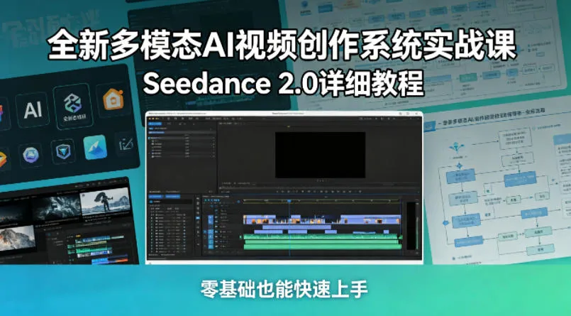 全新多模态AI视频创作系统实战课，Seedance 2.0详细教程，零基础也能快速上手-资源分享