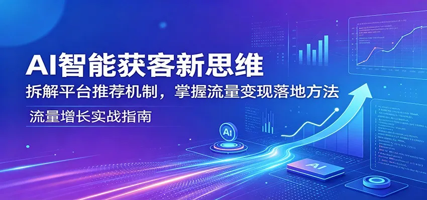 AI智能获客新思维：拆解平台推荐机制，掌握流量变现落地方法-资源分享