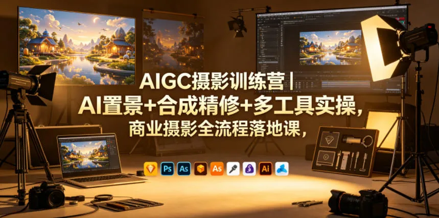 AIGC摄影训练营｜AI置景+合成精修+多工具实操，商业摄影全流程落地课-资源分享