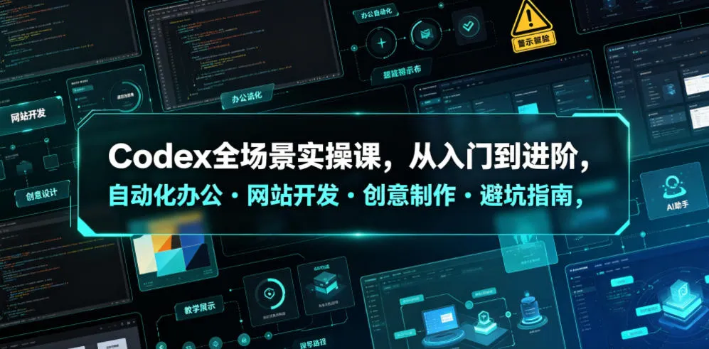 Codex全场景实操课，从入门到进阶，自动化办公・网站开发・创意制作・避坑指南，全流程教学-资源分享