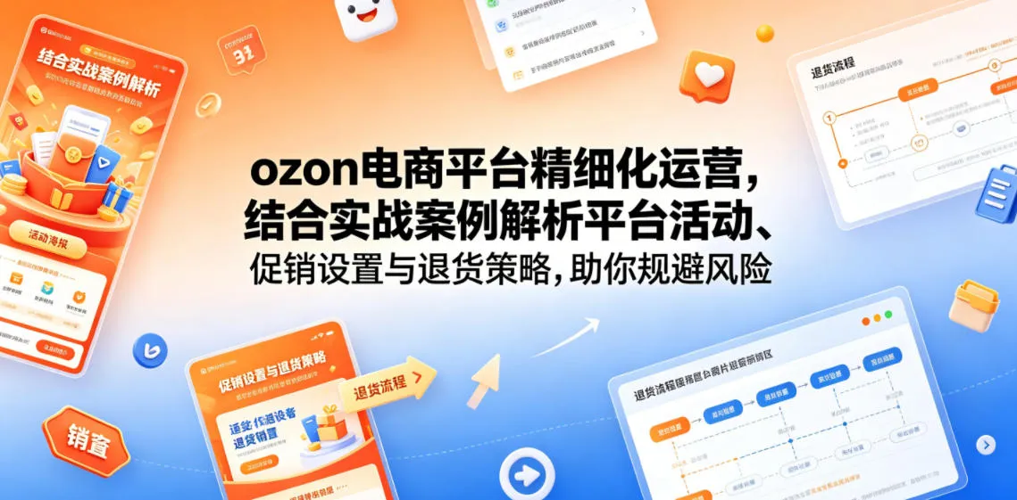 ozon电商平台精细化运营，结合实战案例解析平台活动、促销设置与退货策略，助你规避风险、提升销量-资源分享