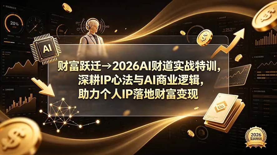 财富跃迁→2026AI财道实战特训，深耕IP心法与AI商业逻辑，助力个人IP落地财富变现-资源分享