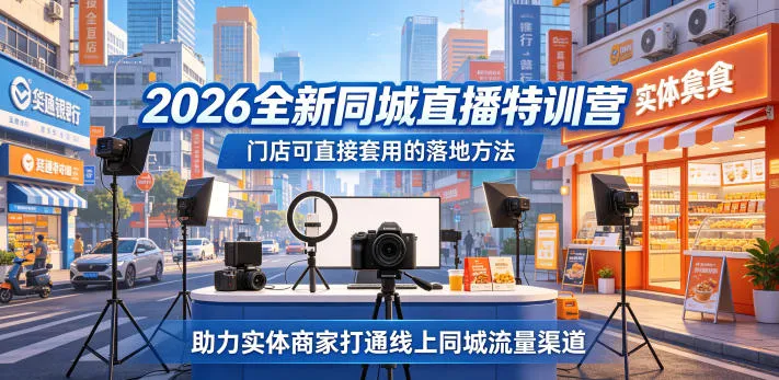 2026全新同城直播特训营，门店可直接套用的落地方法，助力实体商家打通线上同城流量渠道-资源分享