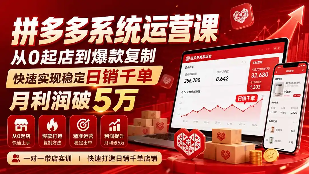 拼多多系统运营课(更新8月-资源分享