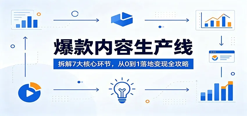 爆款内容生产线：拆解7大核心环节，从0到1落地变现全攻略-资源分享