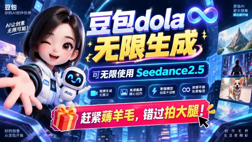 1029最新豆包dola无限生成技术，可以无限生成sseedance2.5，赶紧薅羊毛，和谐拍大腿-资源分享