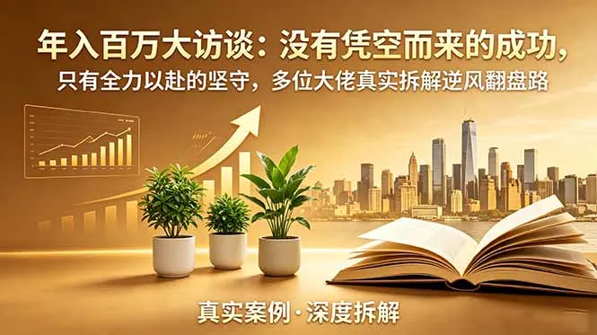 年入百万大访谈-更新：没有凭空而来的成功，只有全力以赴的坚守，多位大佬真实拆解逆风翻盘路-资源分享