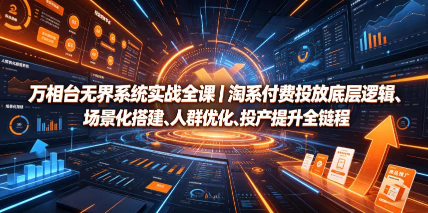万相台无界系统实战全课｜淘系付费投放底层逻辑、场景化搭建、人群优化、投产提升全链路运营教程-资源分享