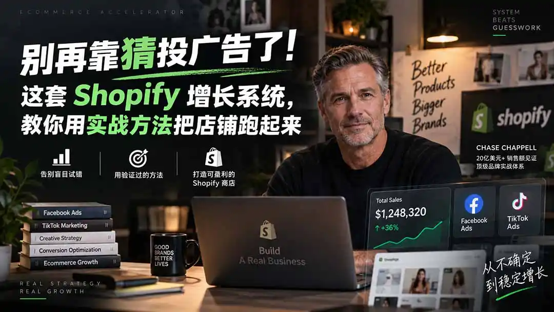 别再靠猜投广告了！这套 Shopify 增长系统，教你用实战方法把店铺跑起来【原创双语字幕】-资源分享