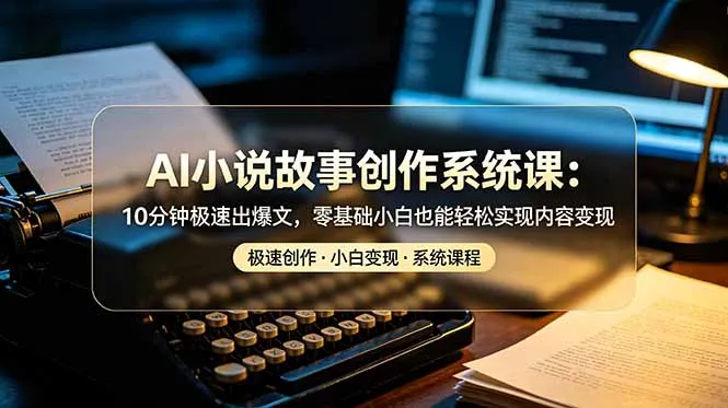 AI小说故事创作系统课：10分钟极速出爆文，零基础小白也能轻松实现内容变现-资源分享