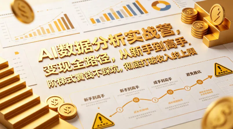 AI数据分析实战营，变现全路径，从新手到高手，阶梯式賺钱不踩坑，彻底打破收入的上限-资源分享