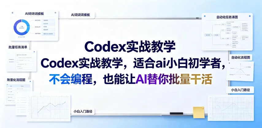 Codex实战教学，适合ai小白初学者，不会编程，也能让AI替你批量干活-资源分享