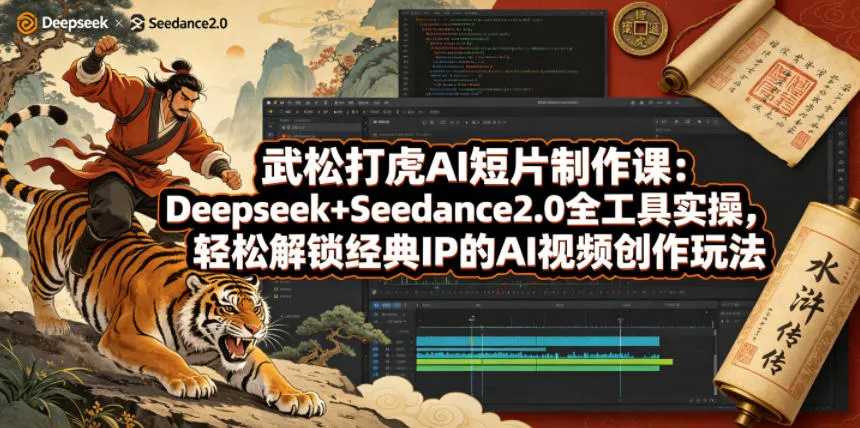 武松打虎AI短片制作课：Deepseek+Seedance2.0全工具实操，轻松解锁经典IP的AI视频创作玩法-资源分享